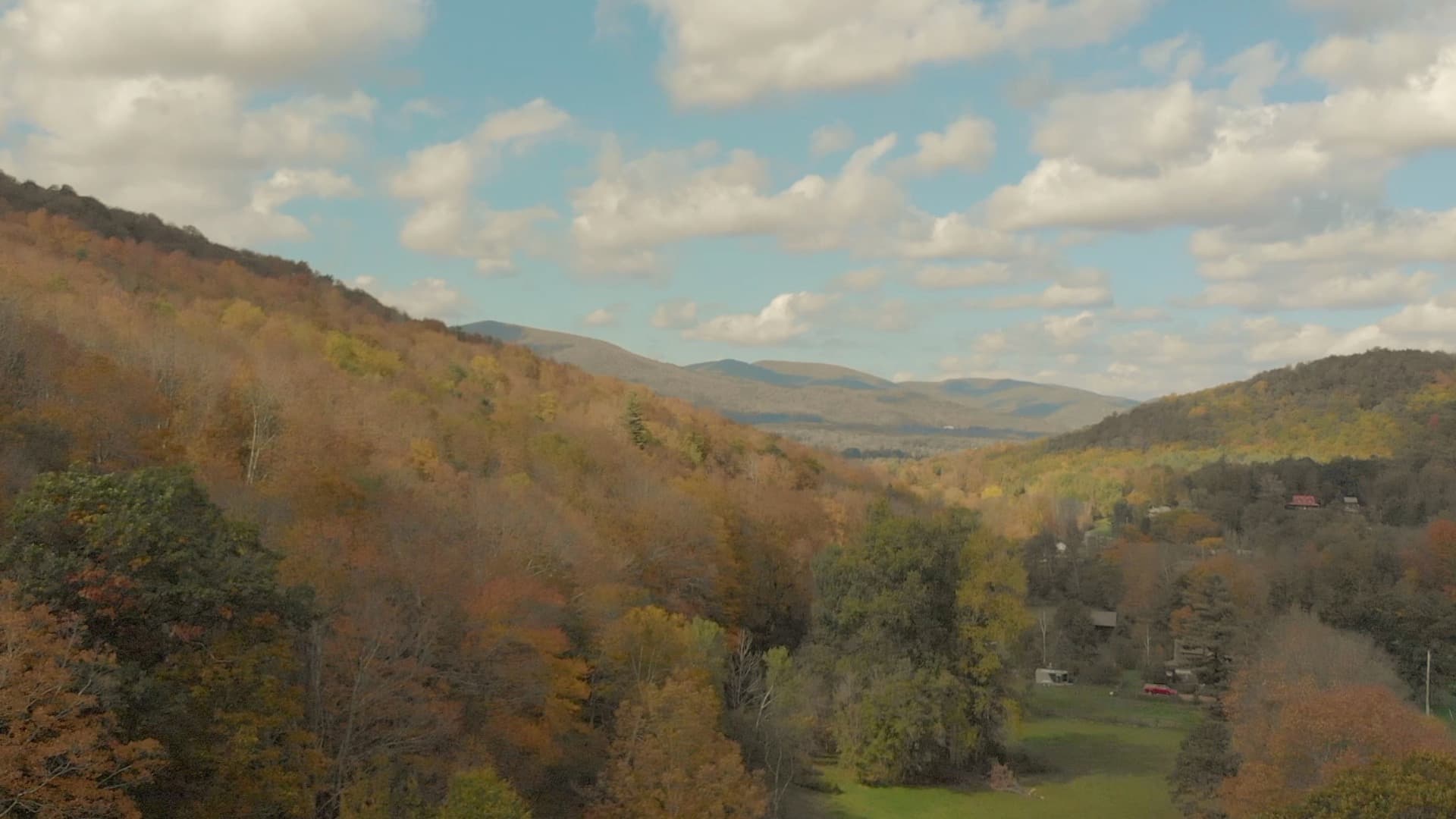 Autumn foliage across the Berkshire hills around Mount Greylock